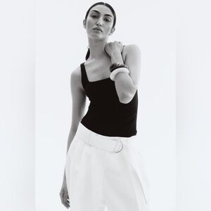 H&M Black Square Neck Bodysuit